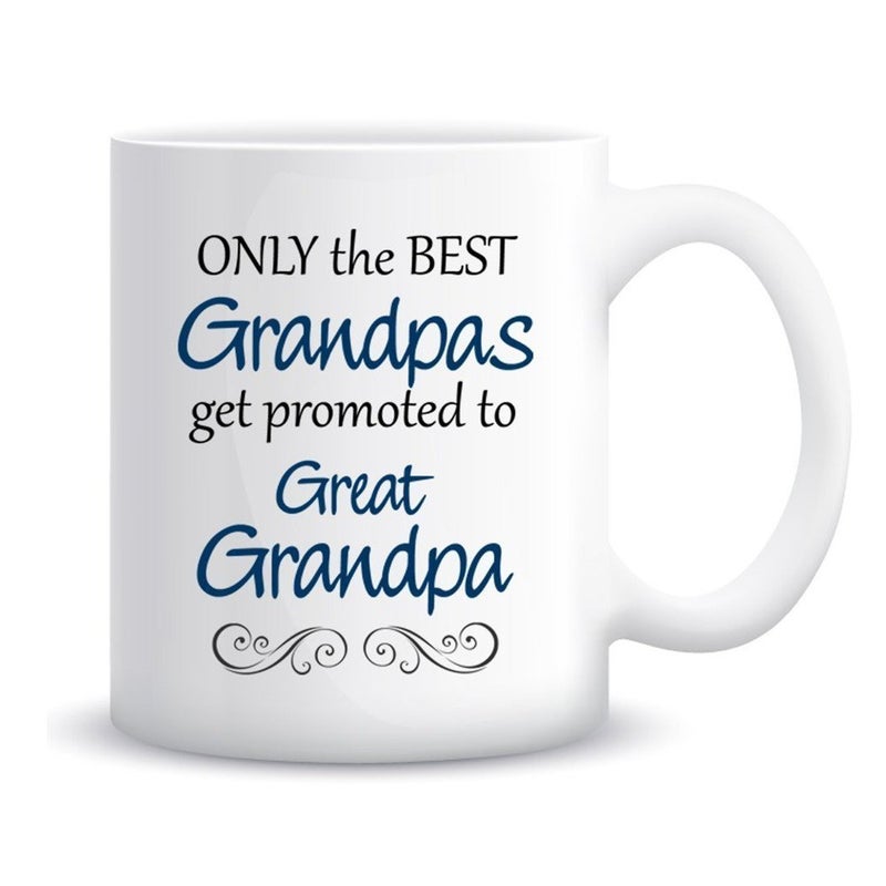 ZaH Mug Gift Coffee Mugs for Mum Dad Grandma Grandpa, Ceramic Mugs Tea Cup for Mother's Day Father's Day Christmas Birthday, Mug 12 OZ Blue, Great Grandpa
